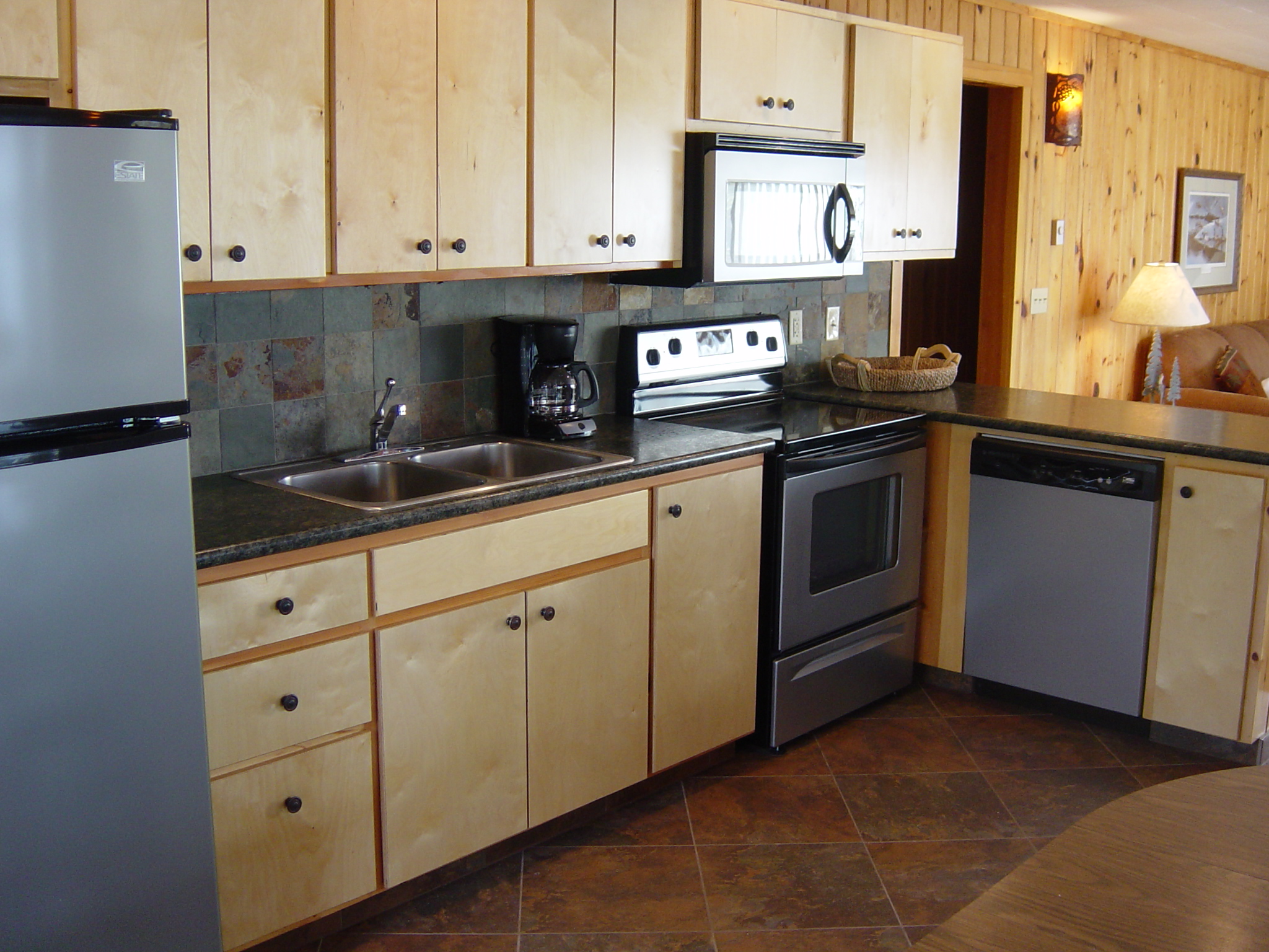 Minnesota Vacation Home Cabins-Reflections Cabin Kitchen-River Point Resort