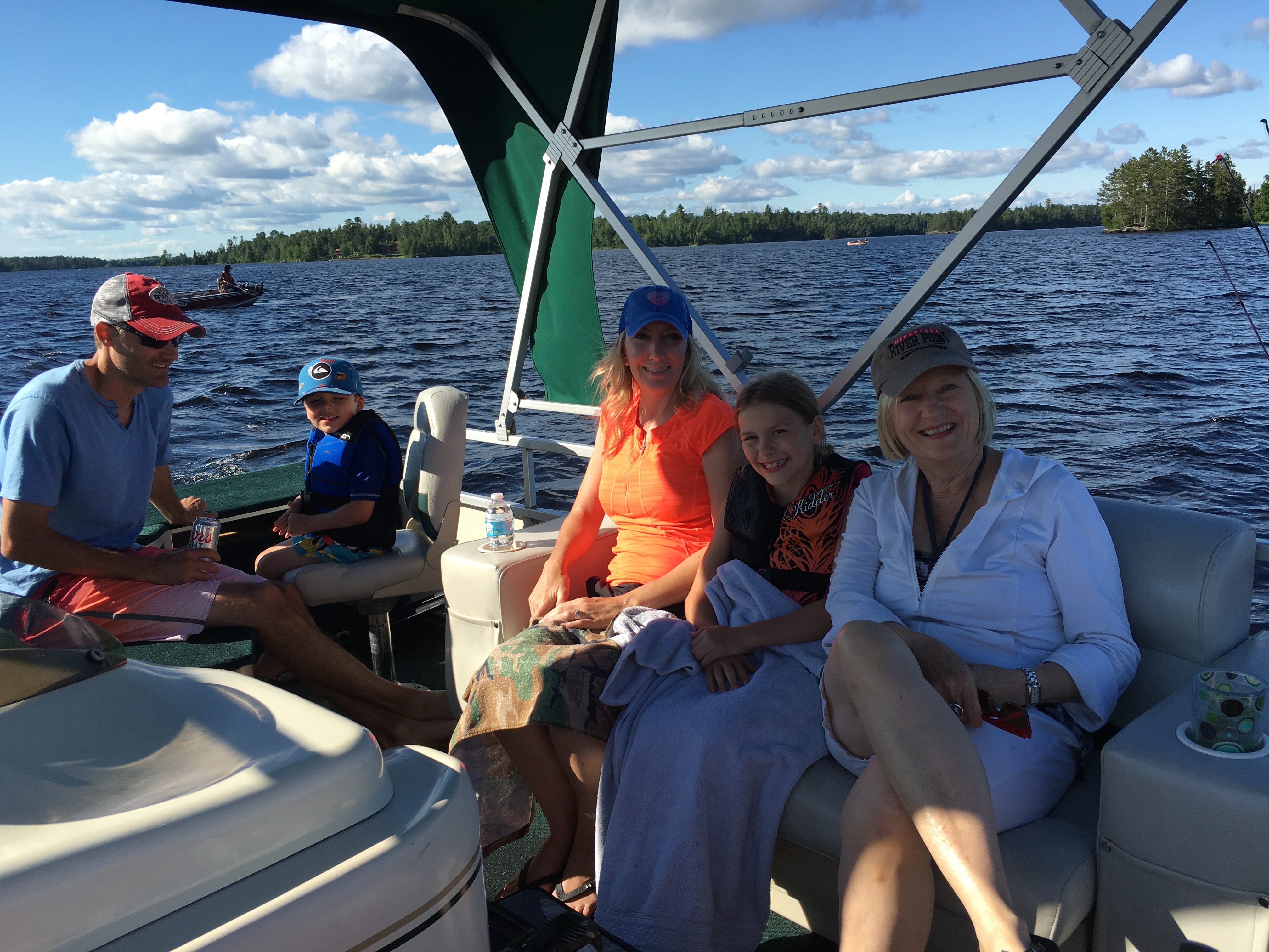 Northern Minnesota Cabins-Pontoon Boating-River Point Resort-Birch Lake-Ely
