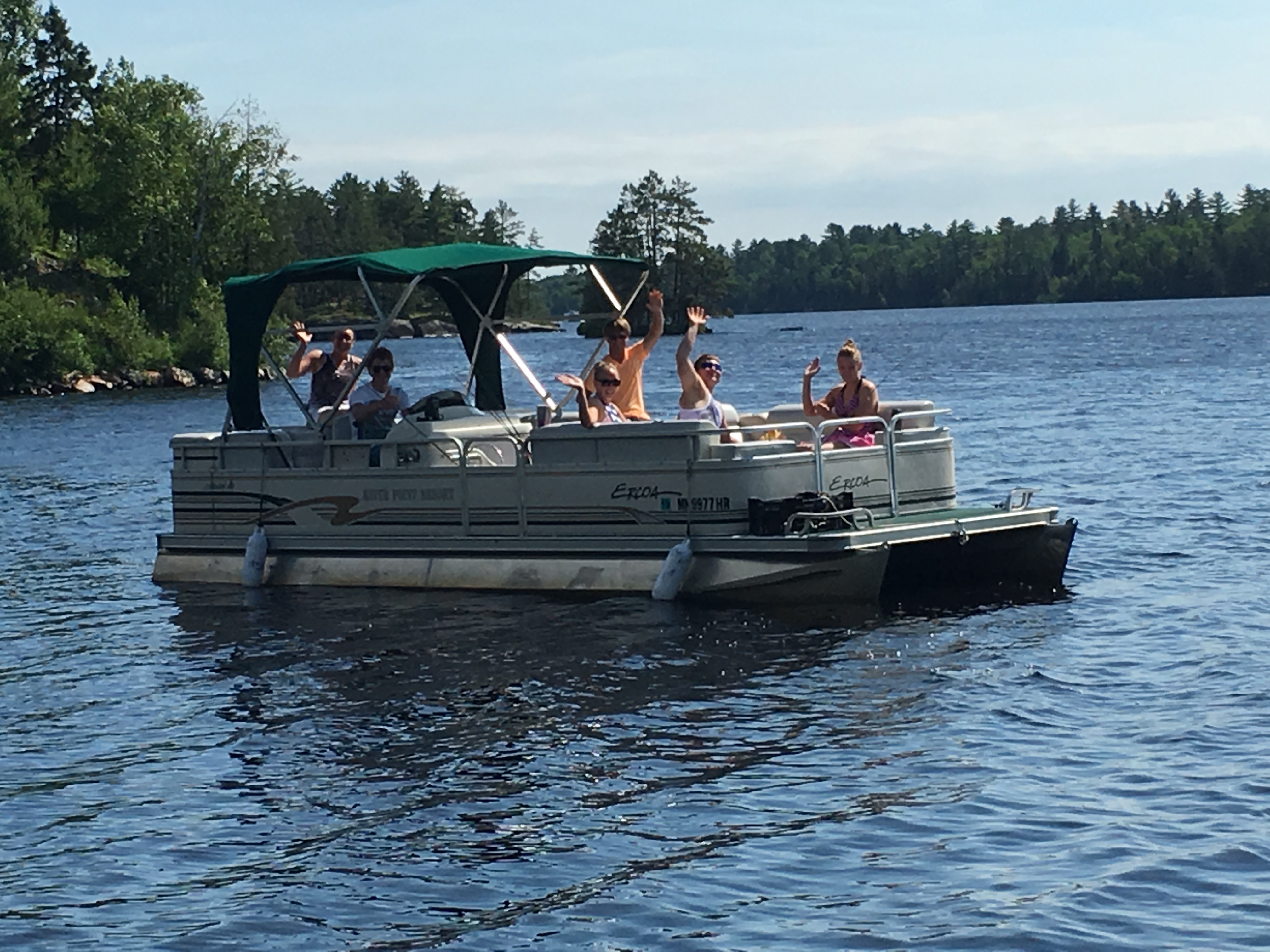 Ely MN Vacation Home Rentals-Pontoon Boat Fun-River Point Resort-Birch Lake