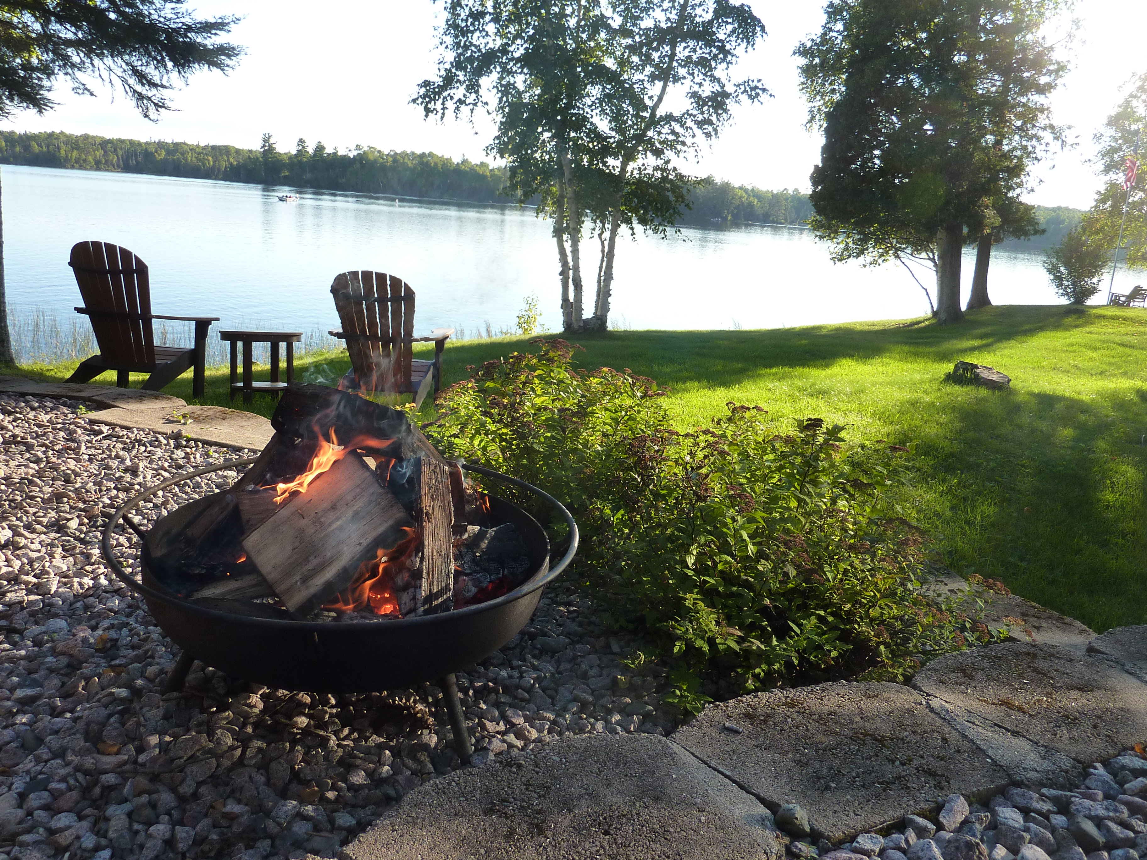 Ely Minnesota Resorts-River Point Resort-Birch Lake-Bonfire Time
